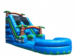 10X30X18 Blue Palm Tree Water Slide