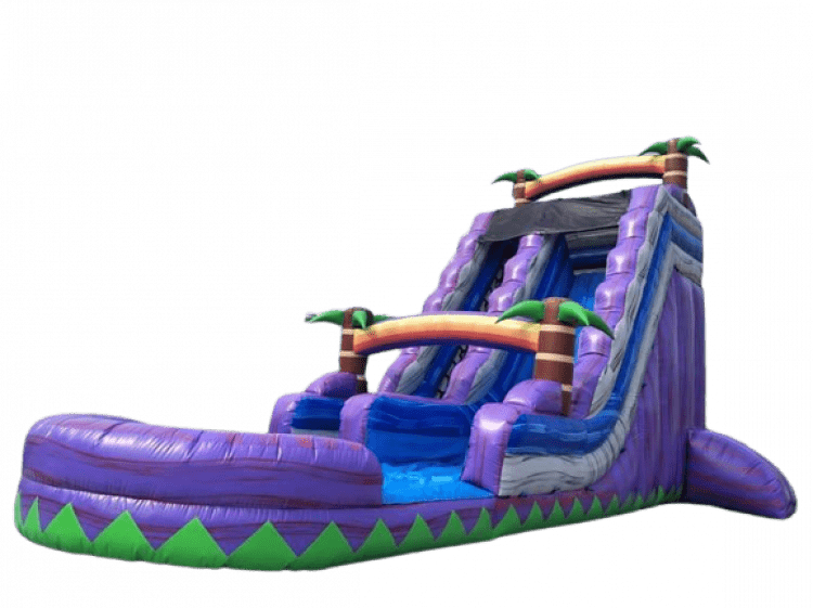 10X30X18 Marble Purple Palm Tree Water Slide